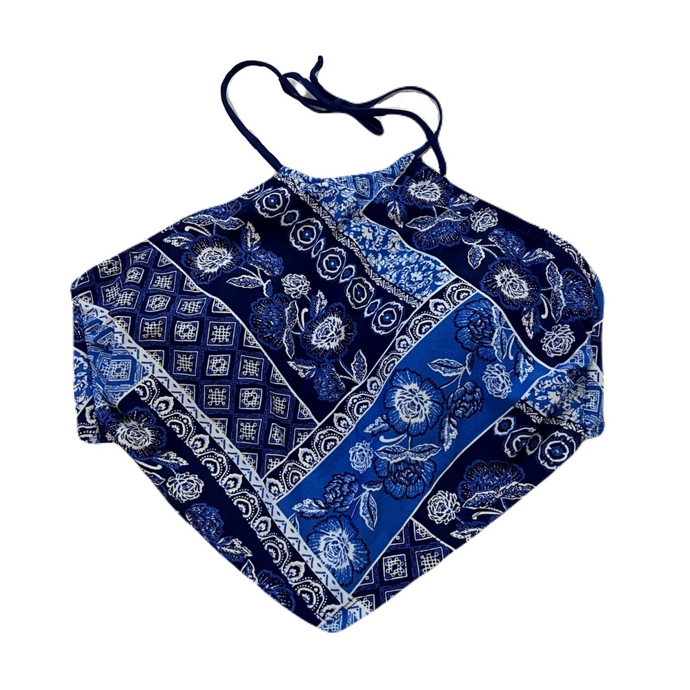 True Craft Blue Floral Bikini Top
